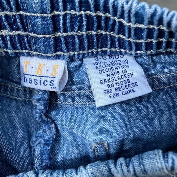 TKS BASICS BABY BLUE JEANS W TRUCK STITCHING 3-6 m - Picture 5 of 5